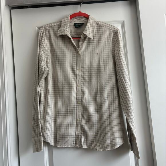 Lauren Ralph Lauren Tops - Lauren Ralph Lauren Women’s Cotton Flannel Plaid Checkered Button Up Shirt L